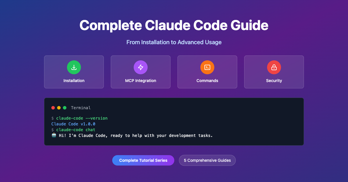 Complete Claude Code Guide: From Installation to Advanced Usage